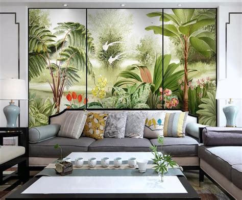 Tropical Leaf Bird Wallpaper Luxury 3d Living Room Bedroom Wallcoverings For Walls Rainforest