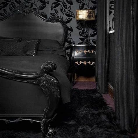 Bedroom Scary Dark Black Halloween Bedroom Interior Decor With Spooky