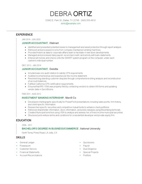 Junior Accountant Resume Examples And Tips Zippia