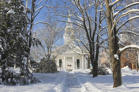 Country Church In Winter Wiscasset Maine Photograph By