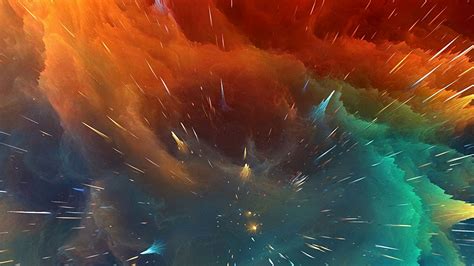 Download Wallpaper 2048x1152 Cosmic Explosion Bright Lines Shapes