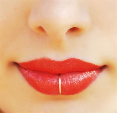 Fake Lip Piercing Fake Lip Ring Lip Cuff Gold Lip By Benittamoko