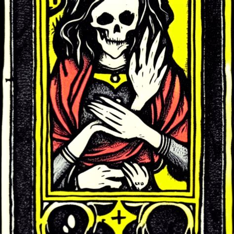 Gothic Womans Hand Holding Tarot Card Of Death · Creative Fabrica