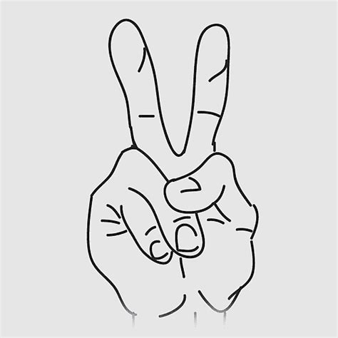 2 Fingers Salam Dua Jari V Sign Index Finger Peace Symbols Digit