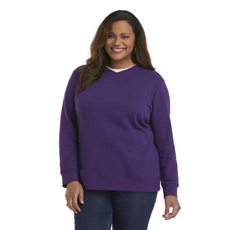 Laura Scott Womens Plus Layered Look Fleece Sweatshirt