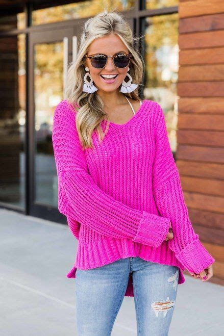 Have You Near Hot Pink Sweater In 2020 Hot Pink Sweater Hot Pink Sweater Outfit Pink Sweater