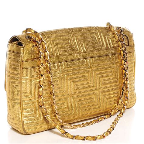 Versace Leather Couture Shoulder Bag Gold 98645