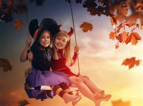 Sisters On Halloween Stock Photo Image Of Carnival Child 78240350