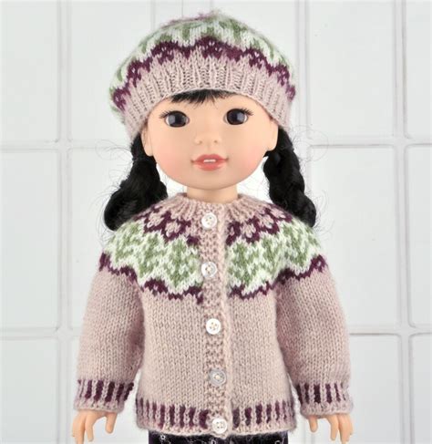Knitting Pattern Doll Clothes Pdf Download English Sweater Set Pattern Fits 14 15 In Doll Like