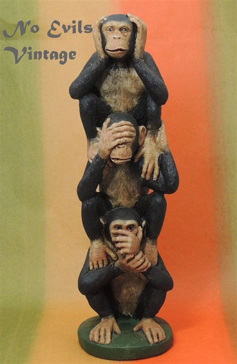 Three Wise Monkeys See No Evil Hear No Evil Speak No Evil Etsy Wise