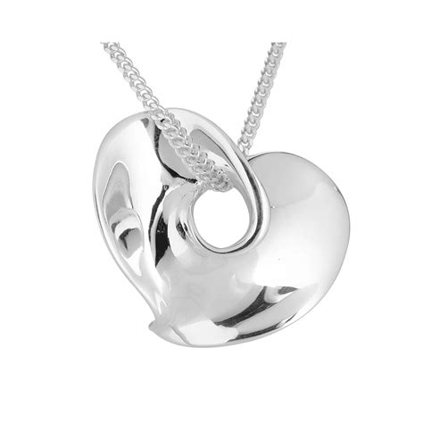 Solid Sterling Silver Heart Pendant From Shipton And Co Uk