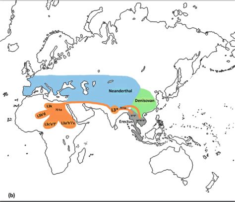 Map Showing Potential Archaic Hominin Territories And Possible