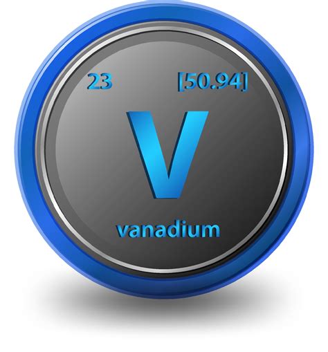Vanadium Chemical Element Chemical Symbol With Atomic Number And