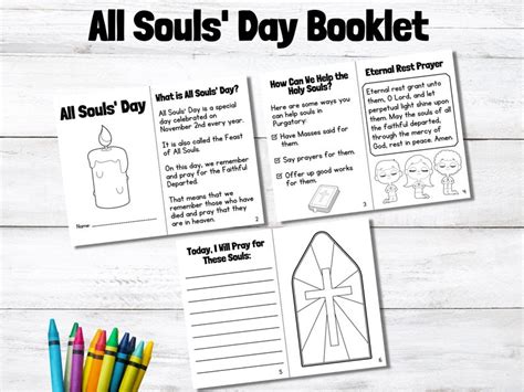 All Souls Day Mini Book Pdf Colorable Catholic Booklet For Kids Etsy
