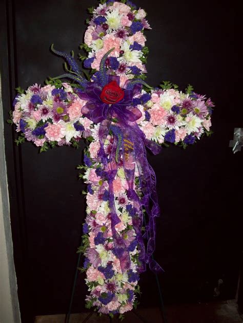 Add to favorites dried flower petal cross ornament keepsake , personalized ornament, funeral flowers, christian gits, simplyveronica2015, item #1306. Sympathy Cross | Sympathy flowers, Memorial flowers, Pink ...