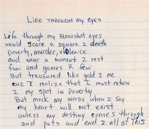 Life Through My Eyes Tupacs Handwritten Poem Tupac Quotes Tupac