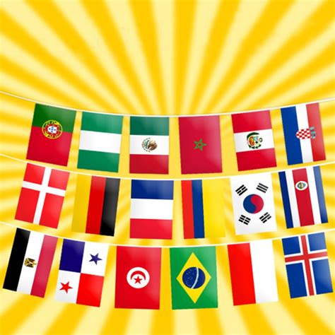 String Flag Around The World Nations Flag Hanging National Flag