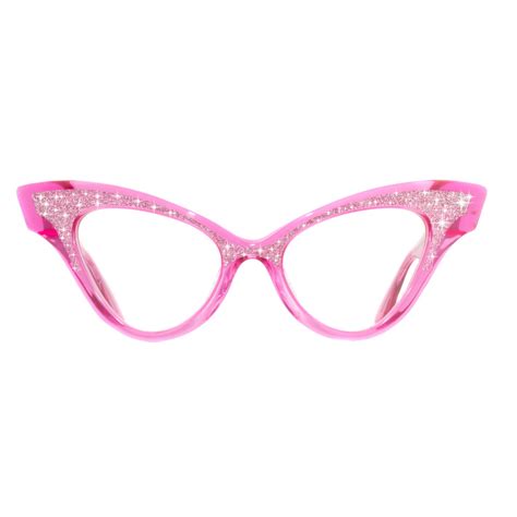 Cat Eye Glasses Pink Clear Glitter Glimmer By Joiuss™ Cat Eye