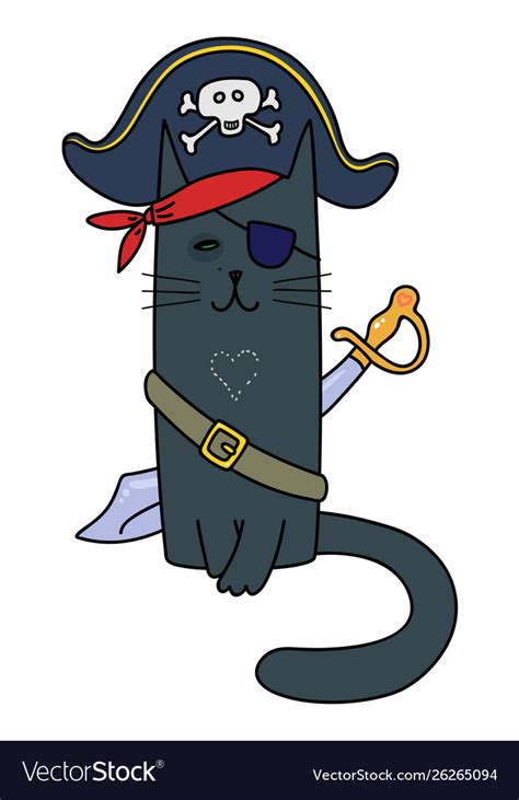 Pirate Cat Royalty Free Vector Image Vectorstock