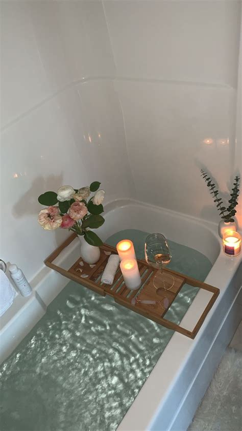 aesthetic bath bathtub tray images esthétiques relaxing bath dream lifestyle modern