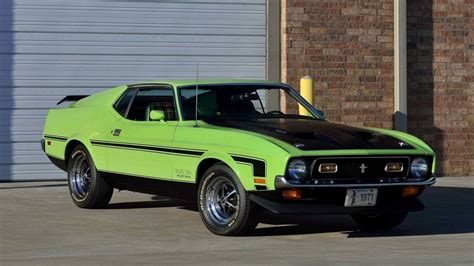 1971 Mach 1 Fastback Grabber Lime Shaker Hood F