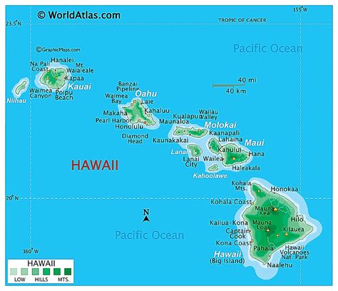 Detailed Map Of Hawaiian Islands