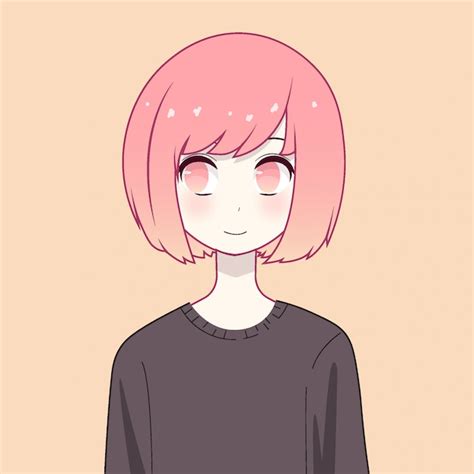 Anime Girl Character Premium Vector