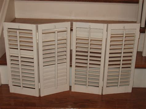 Set Of 4 Vintage Shutter Panels Interior Wood Louver Shutters Etsy