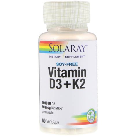 We did not find results for: Solaray, Vitamin D3 + K2, Soy Free, 60 VegCaps | By iHerb