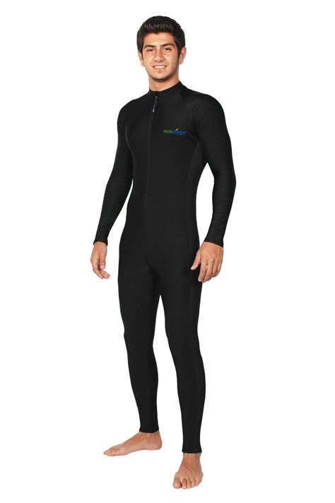 Men Full Body Stinger Suit Dive Skin Uv Protective Swimwear Upf50 Black Chlorine Resistant