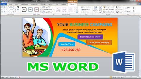 How To Easily Create A Banner Using Microsoft Word 2010 Youtube