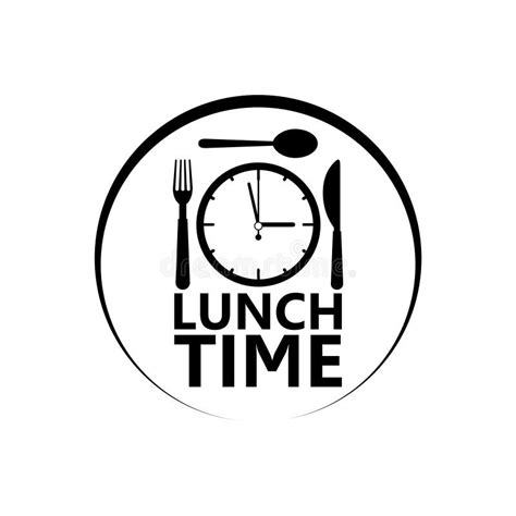 Lunch Time Simple Icon Flat Design Isolated On White Background Stock