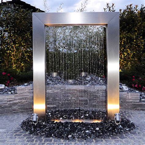 Garden Water Fountain Stainless Steel Rain Curtain Water Feature