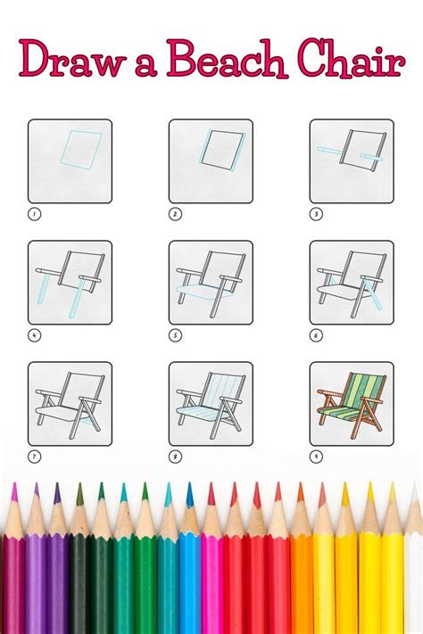 Step By Step Images Illustrating How To Draw A Draw A Beach Chair