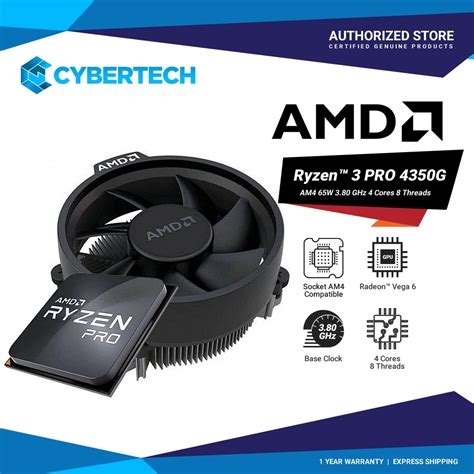 Amd Ryzen 3 Pro 4350g Socket Desktop Processor Am4 35ghz With Wraith