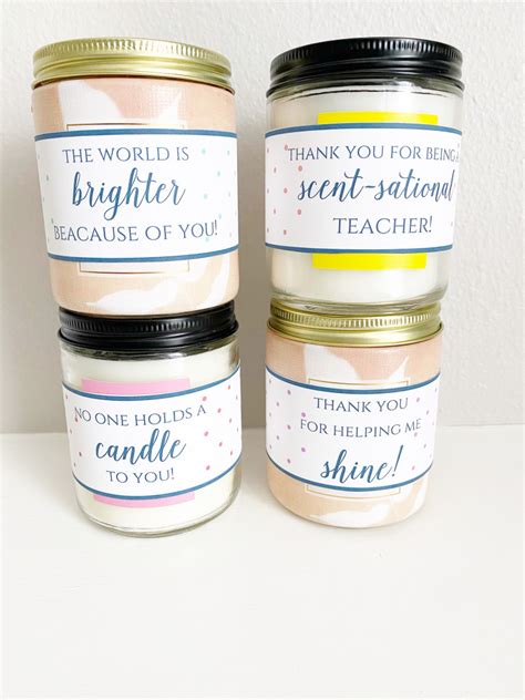 Teacher Appreciation Candle Wraps Leah With Love Candle Gift Tags