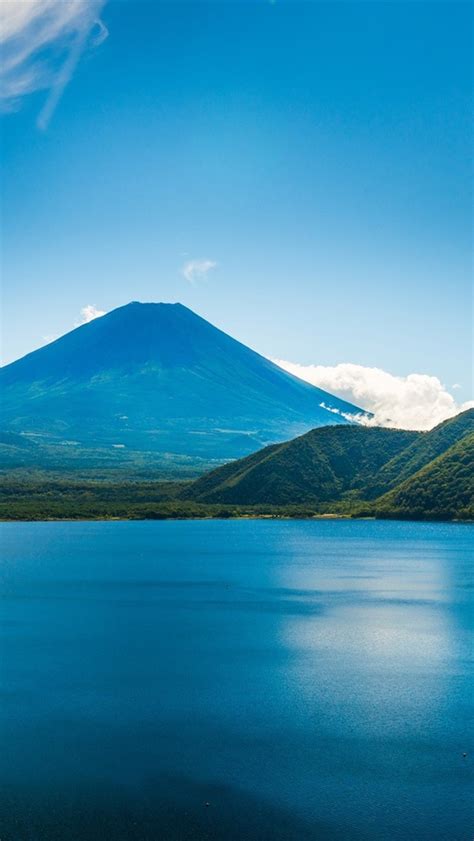 Wallpaper Beautiful Blue Scenery Ocean Mountains Trees