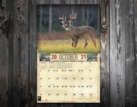 2021 Deer Hunting Rut Forecast Calendar Template Printable
