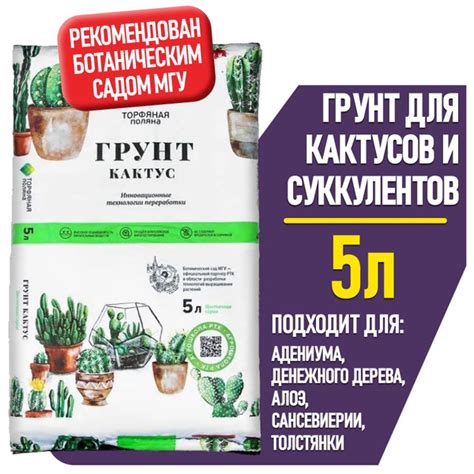Грунт для КАКТУСОВ и СУККУЛЕНТОВ ТОРФЯНАЯ ПОЛЯНА, земля для Декабриста ...