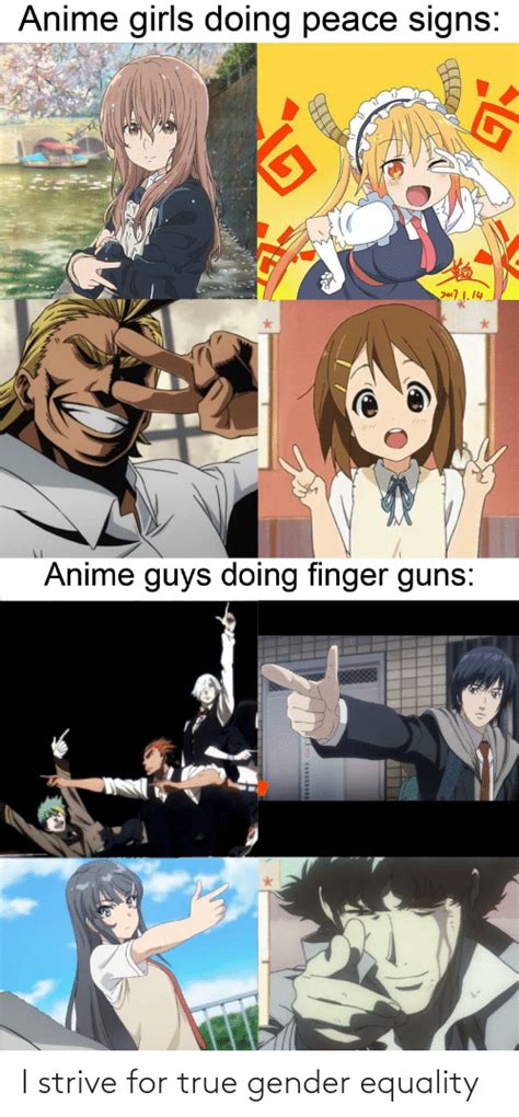 Anime Girls Doing Peace Signs 2017114 Anime Guys Doing Finger Guns I