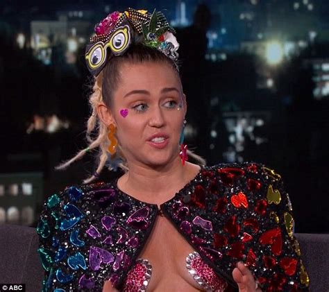 Miley Cyrus Wears Pink Heart Shaped Pasties On Jimmy Kimmel Live Daily Mail Online