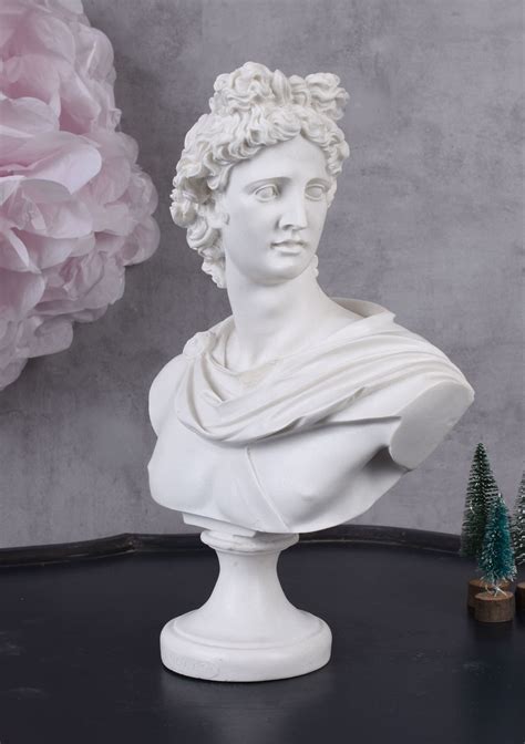 Olympian God Apollon Apollo Bust Antique Sculpture Mythology Head Man