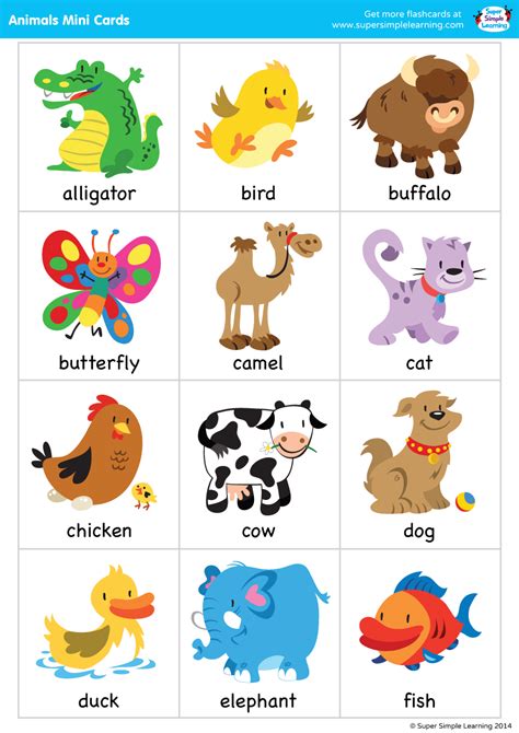 Maybe you would like to learn more about one of these? Super Simple Songs - Animals - Mini Cards - Super Simple