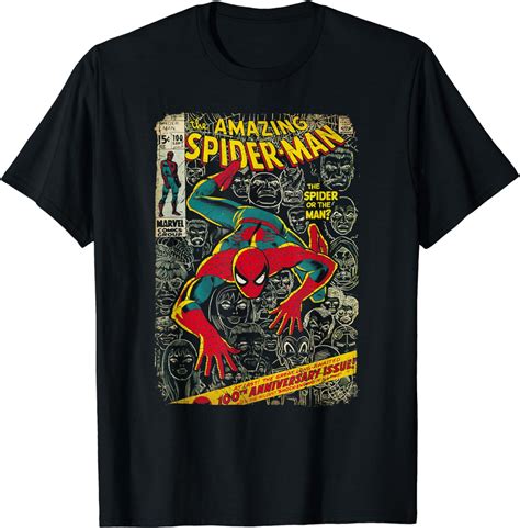 Marvel Spider Man Comic Book Anniversary Graphic T Shirt Uk
