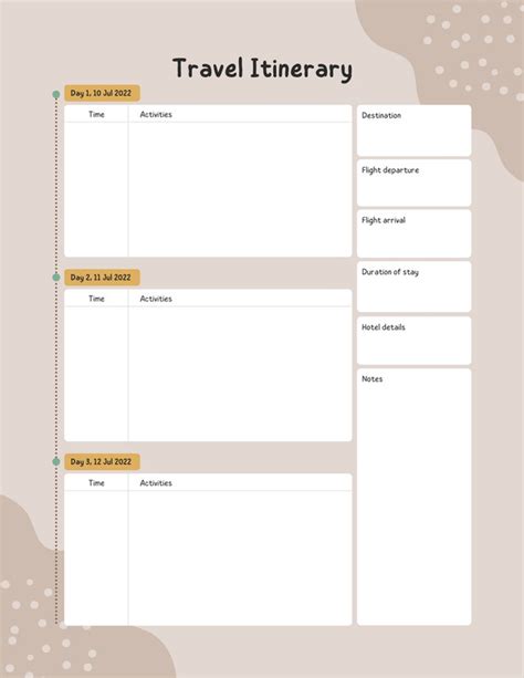 Free And Customizable Itinerary Planner Templates Canva