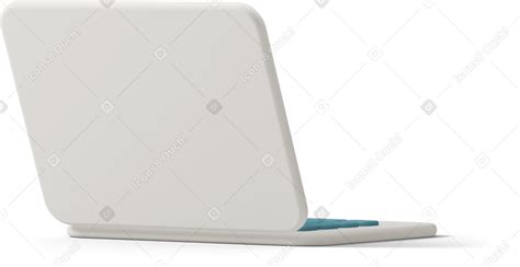 3d Rear View Of White Laptop Illustration In Png Svg