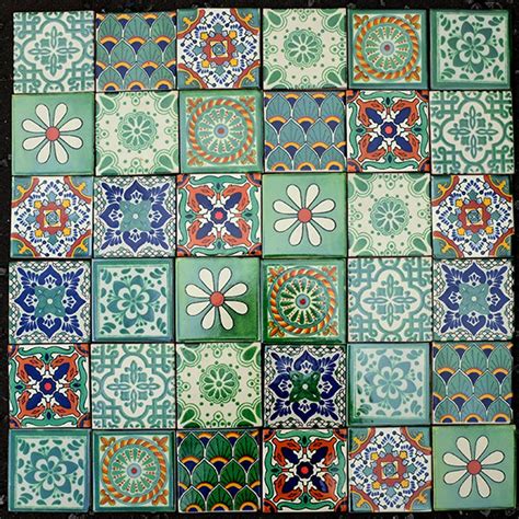 Mexican Tile Set Of 36 Different Tiles 105cm X 105cm Etsy Mexican
