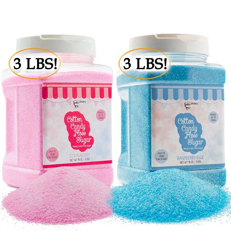 The Candery Cotton Candy Floss Sugar 2 Pack Raspberry Blue And
