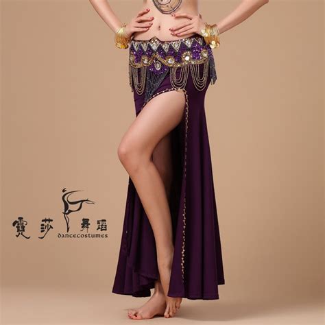 Multi Color Belly Dance Skirt Sexy Placketing Step Skirt