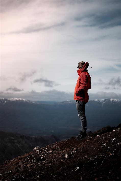 Man Standing On A Mountain · Free Stock Photo